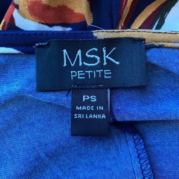 MSK floral, 3/4 sleeve A line dress, size petite small - Picture 8 of 12